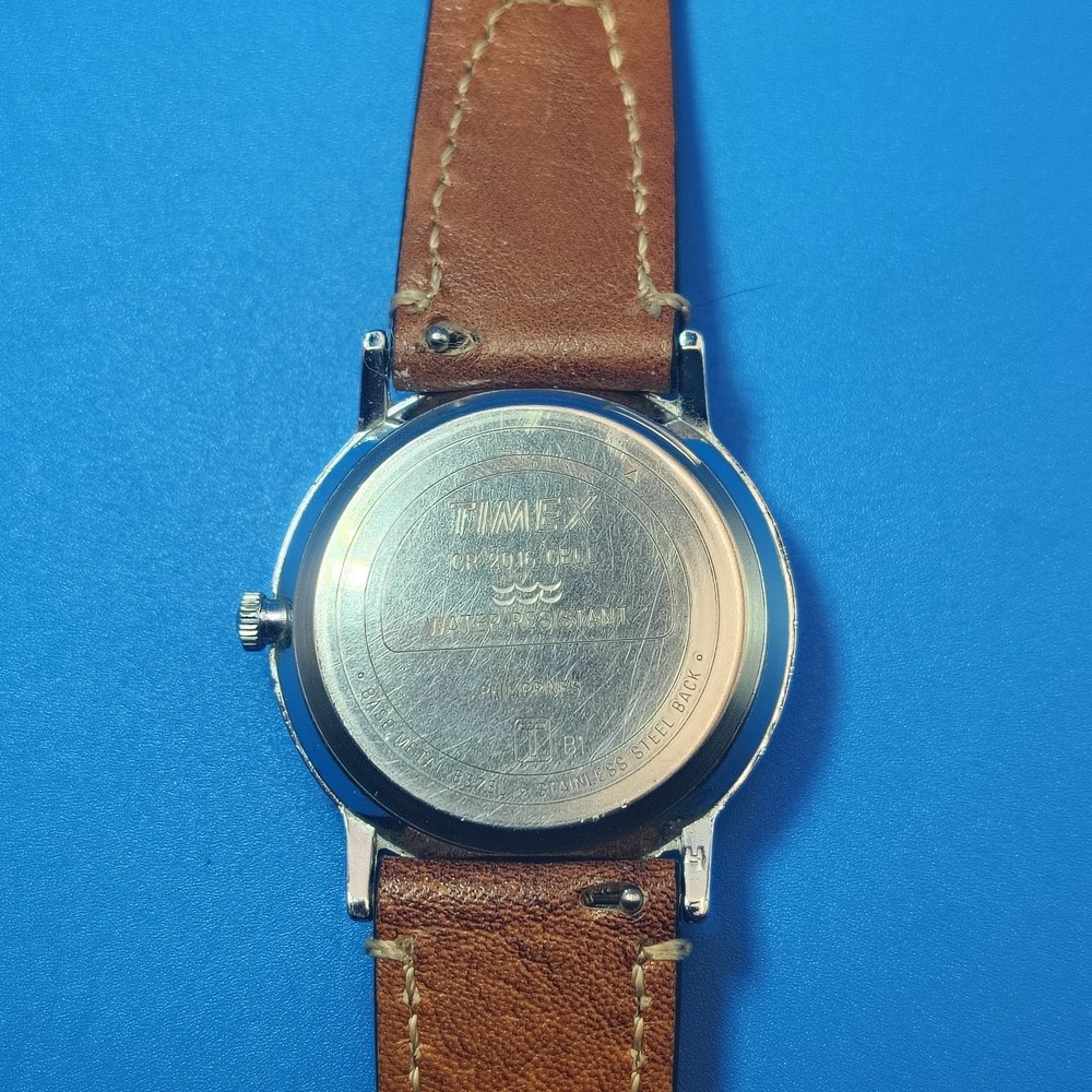 Vintage 2007 Timex 32mm Mens Quartz Dress Watch New Leather Strap‎ RESTORED - Picture 5 of 12